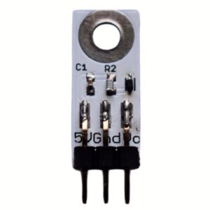 RS-TMP6331-100K silicon PTC temperature sensor module on aluminum MCPCB — genuine TI TMP6331 sensor, ±0.5% precision bias resistor, C1 filter cap, M3 mount and 5V/GND/Vo header, by Ramanu Systems