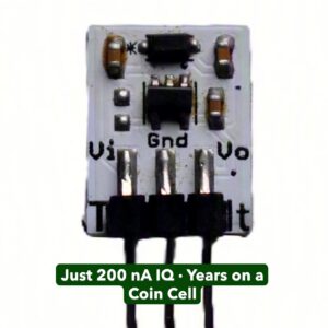 TrueVolt NP-7A0333 nanopower 3.3V LDO module, TI TPS7A0333, 200nA quiescent current, Ramanu Systems